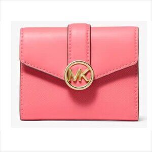 Michael Kors Carmen Medium Faux Leather Wallet Grapefruit Pink